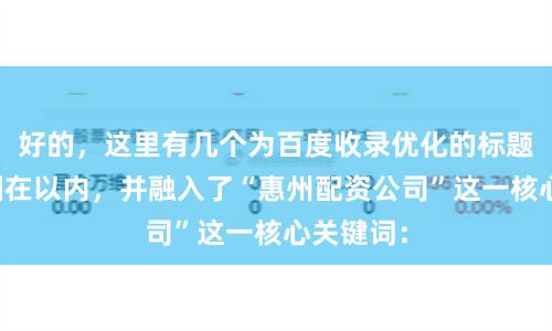 好的，这里有几个为百度收录优化的标题，均控制在以内，并融入了“惠州配资公司”这一核心关键词：